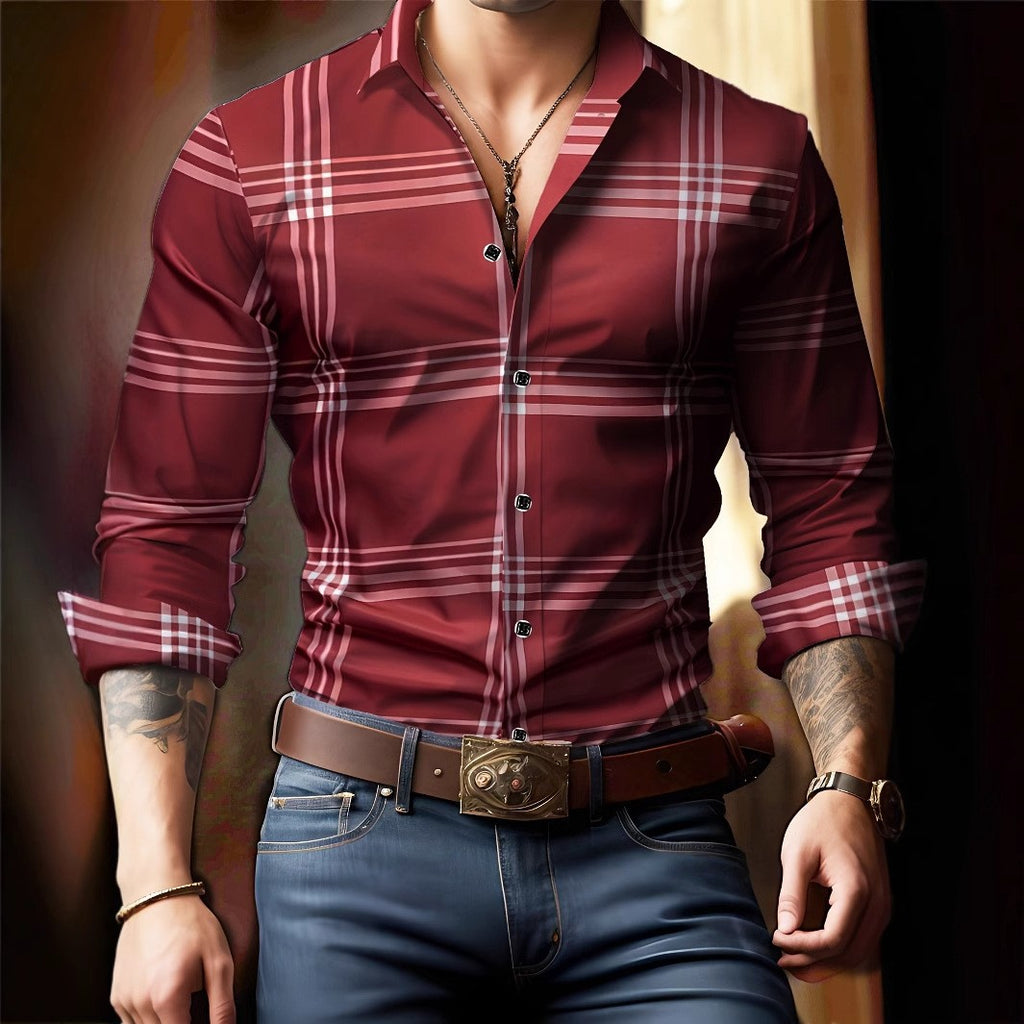 Herren Hemd mit Streifen- und Karomuster – Bild 9 | LuxeStyle