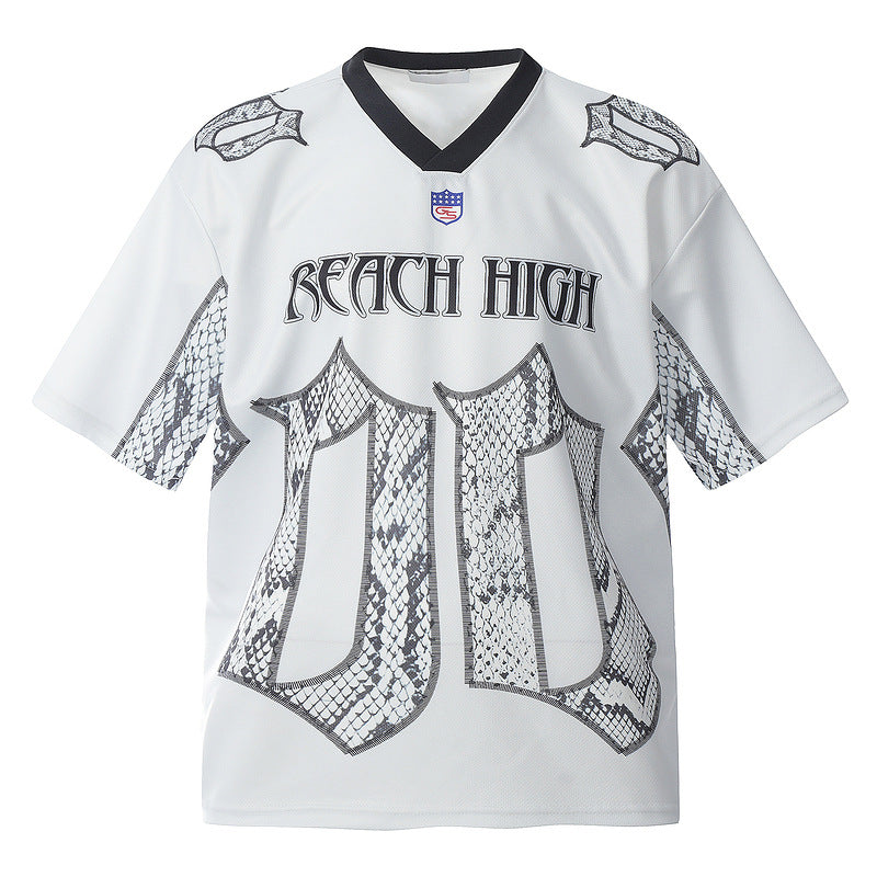Mesh T-Shirt mit Schlangenhaut-Design