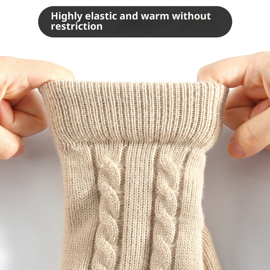 Gefütterte Strickhandschuhe mit Touchscreen-Funktion
