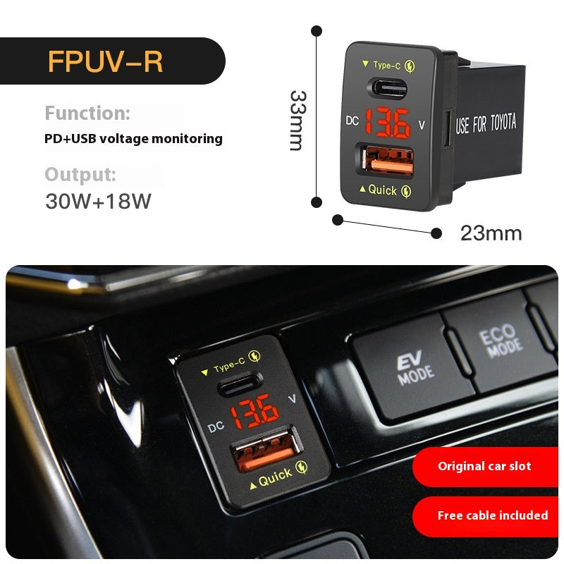 48W QC3.0 Auto-Ladegerät mit Voltanzeige