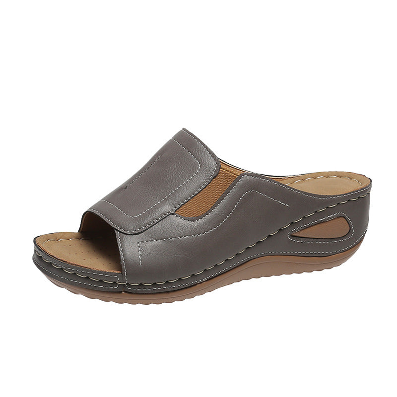 Sandalen mit Keilabsatz und Elastikband – Bild 2 | LuxeStyle