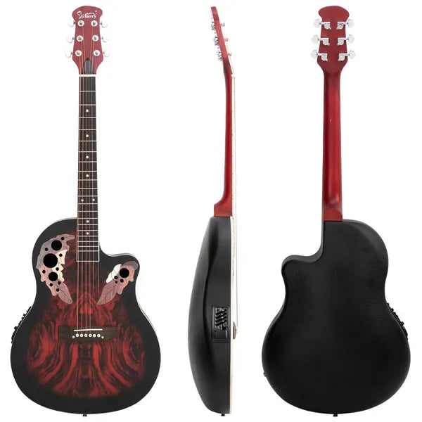 Akustisch-elektrische Cutaway-Gitarre, Sunset Red
