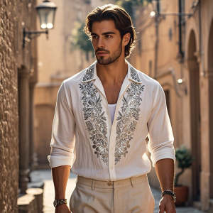 Kurzarmhemd mit Retro-Tiermuster – Bild 3 | LuxeStyle