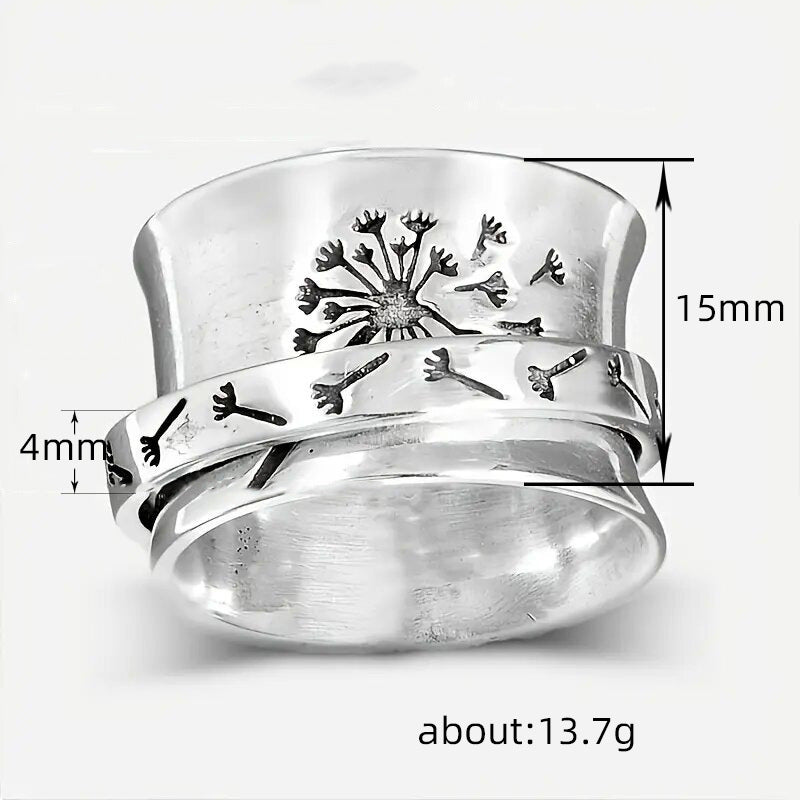 Filigran gravierter Pusteblumen-Ring «Dandelion» – LuxeStyle