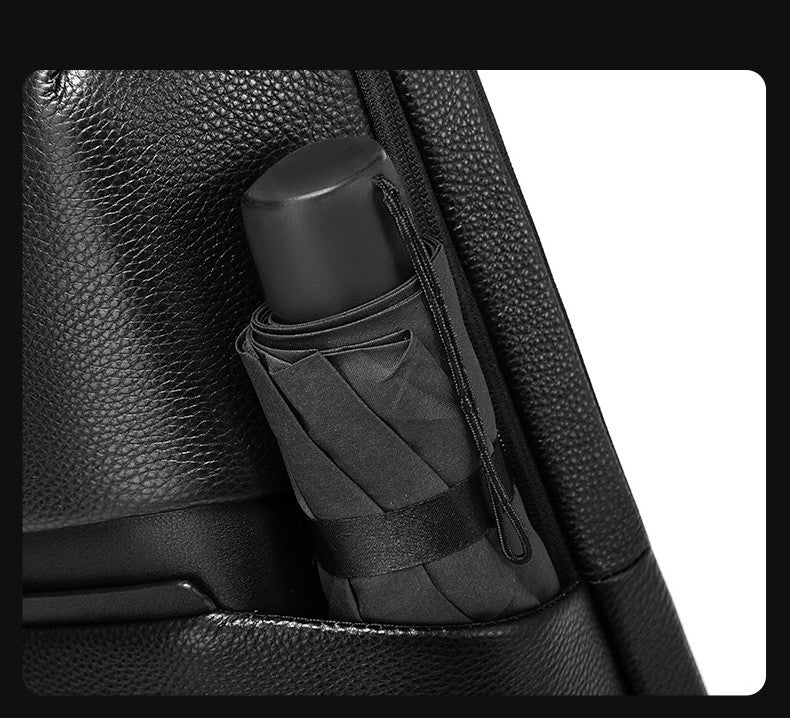 Leder-Laptop-Rucksack mit grossem Fassungsvermögen
