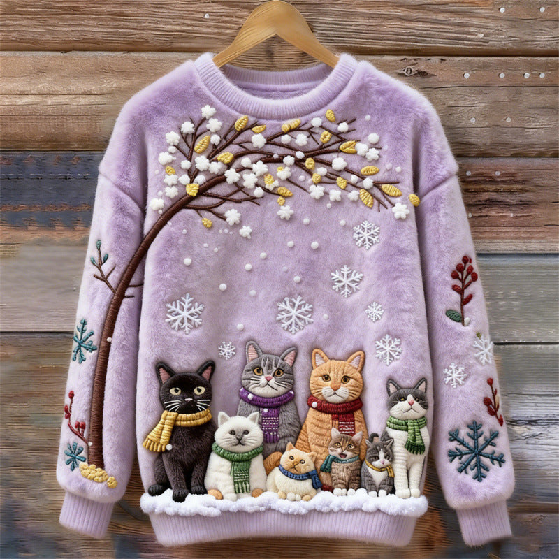 Kapuzen-Sweatshirt aus Flanell mit 3D-Effekt