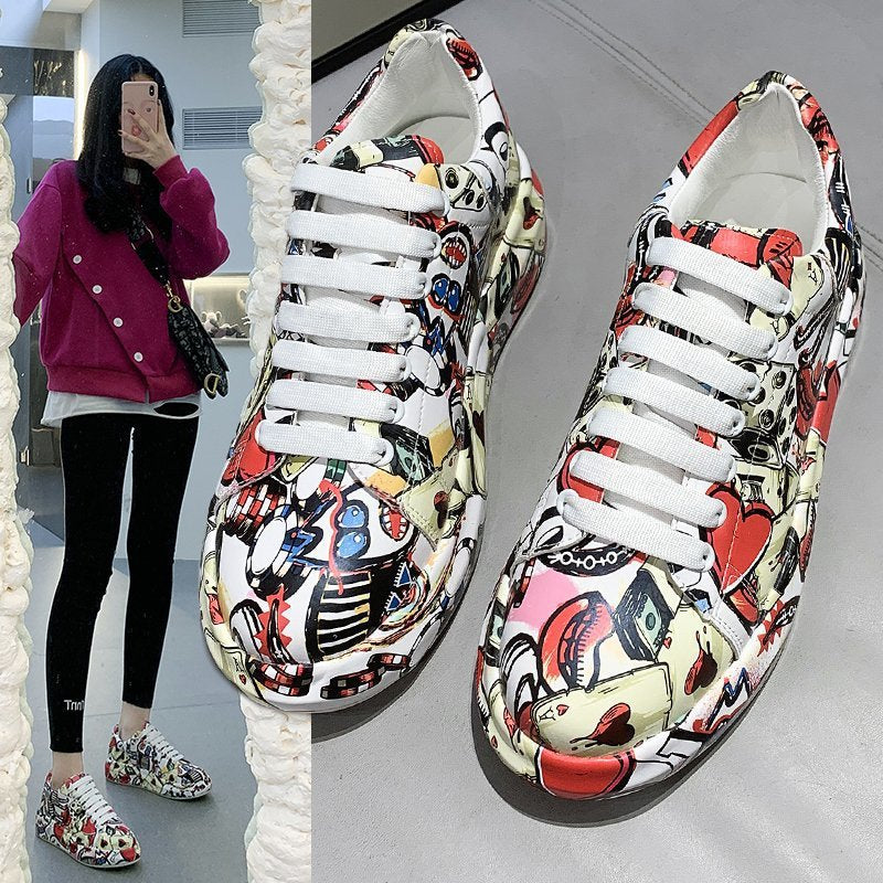 Damen Plateau Sneaker mit Bemalung – Bild 6 | LuxeStyle