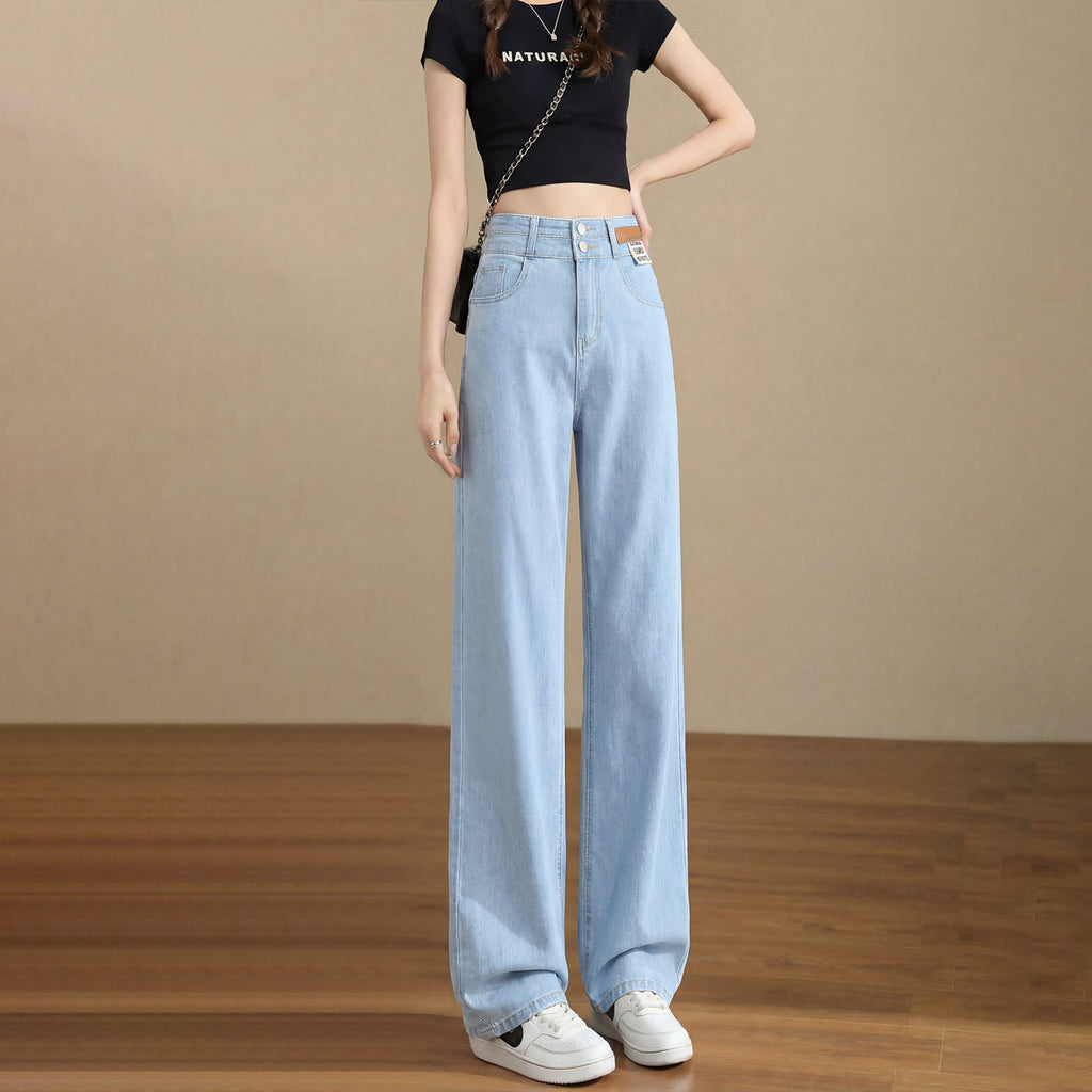 High-Waist Tencel Jeans mit weitem Bein