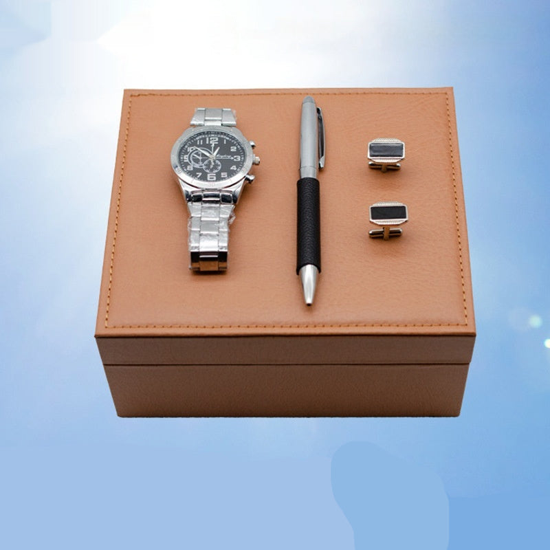 Business Quarz-Uhr Manschettenknöpfe Geschenkset