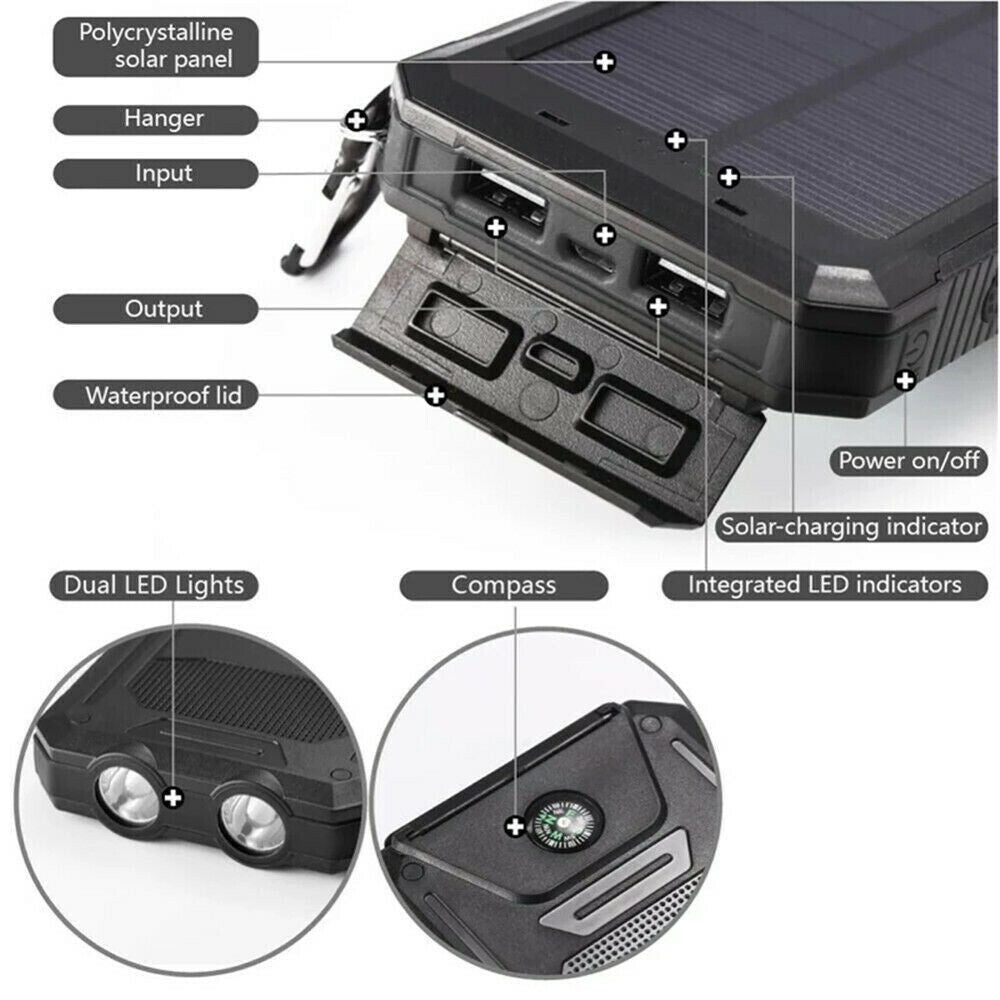 Solar Powerbank 10’000 mAh, wasserdicht