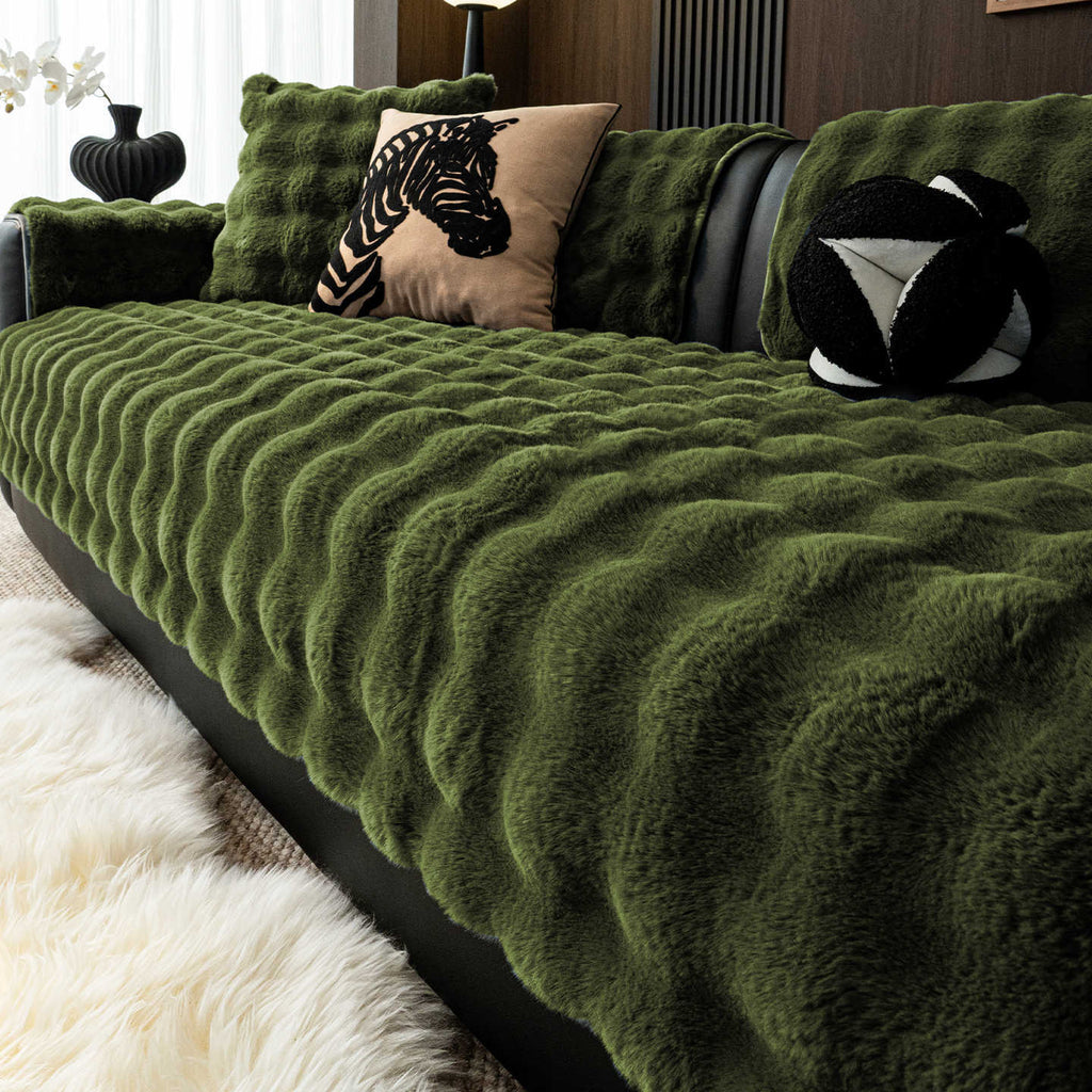 Sofa Kissen aus Kaninchenplüsch