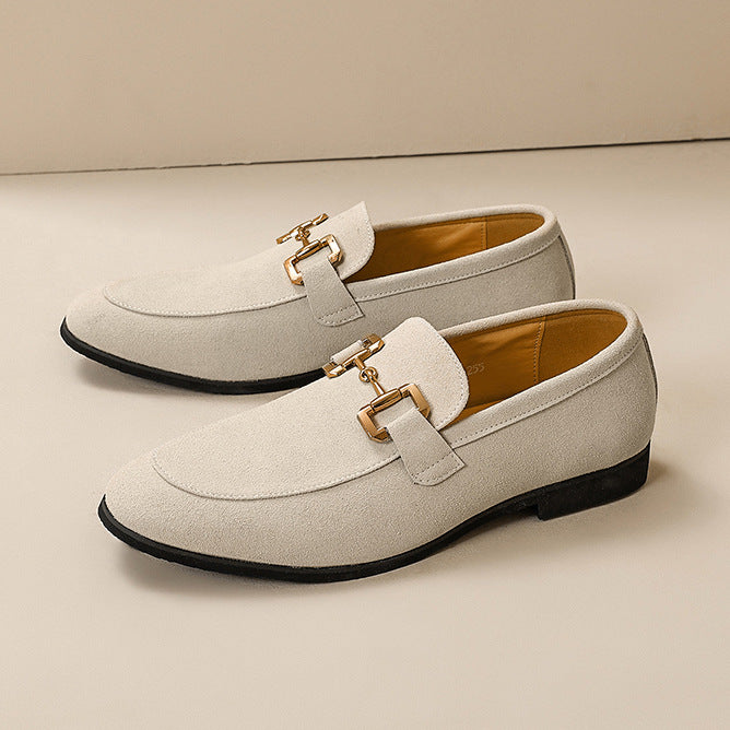 Herren Casual Lederschuhe mit Metallschnallen