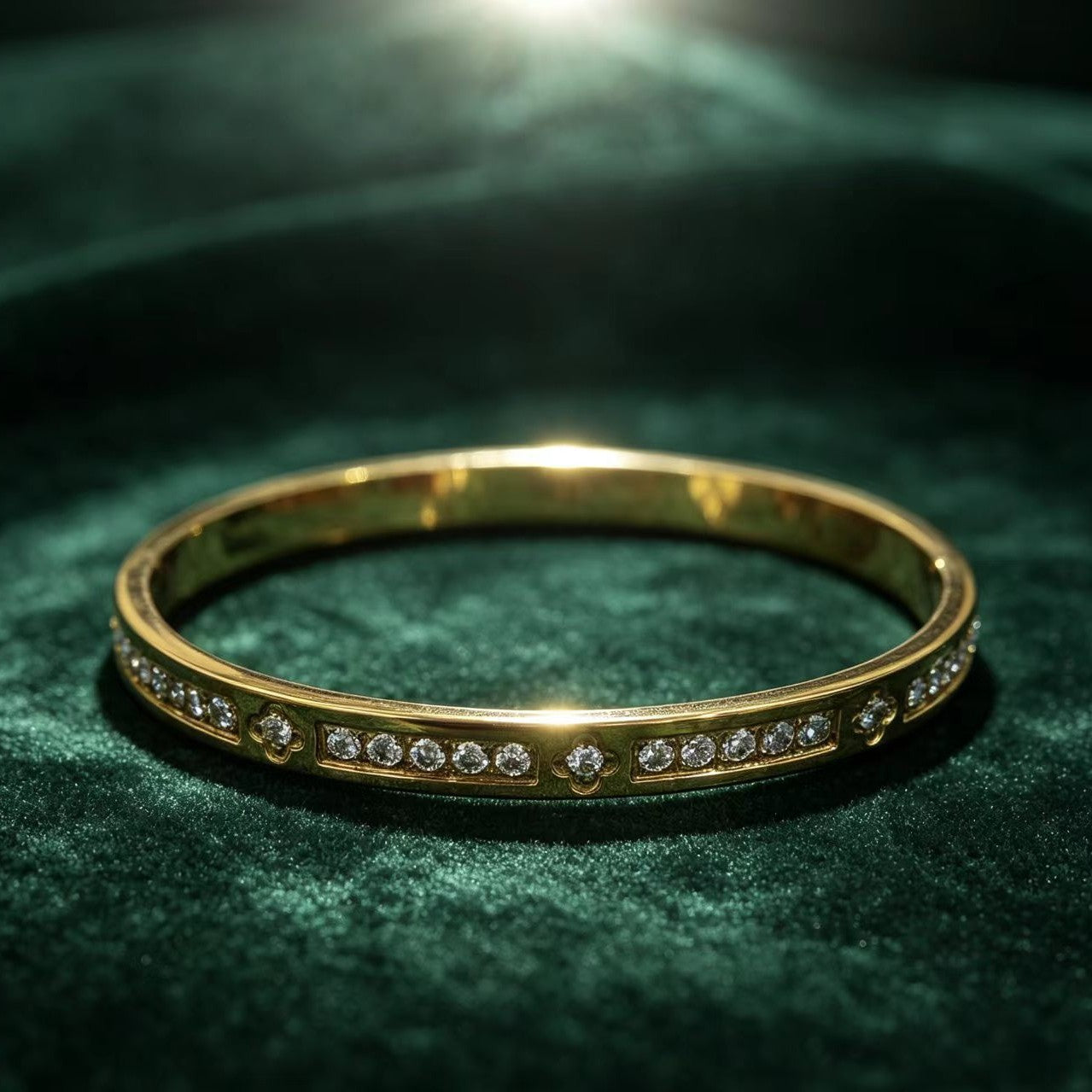 Leicht luxuriöses Diamantverzierter Vollguss-Armband für Damen