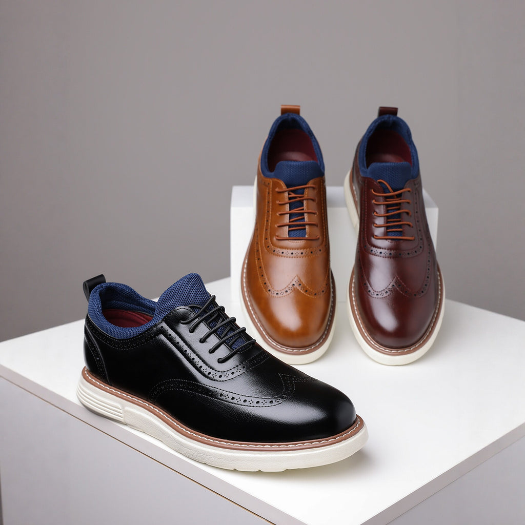 Leder Sneaker mit atmungsaktivem Obermaterial – Bild 6 | LuxeStyle