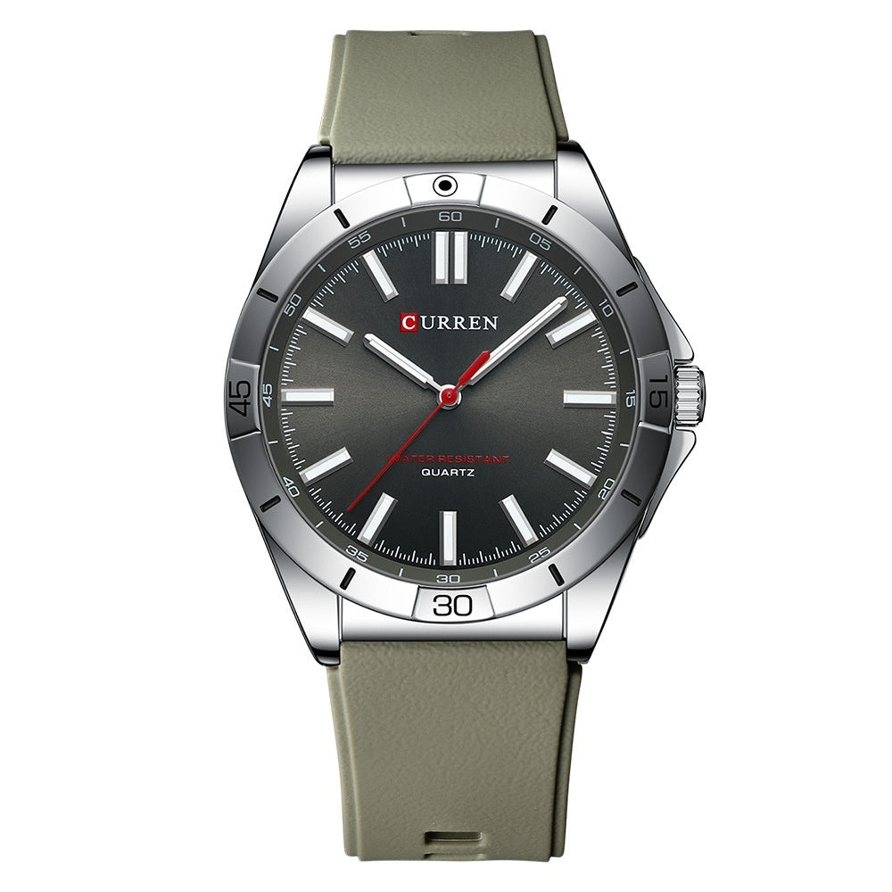 Unisex-Runduhr mit Silikonarmband, wasserdicht