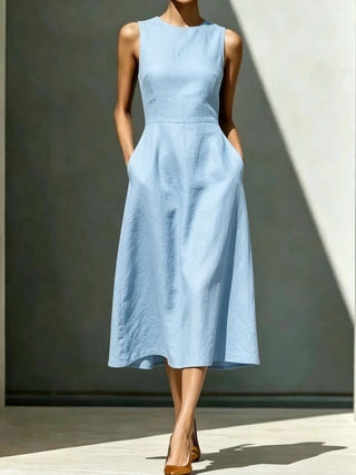 Ärmelloses Midi-Kleid mit Patchwork-Design