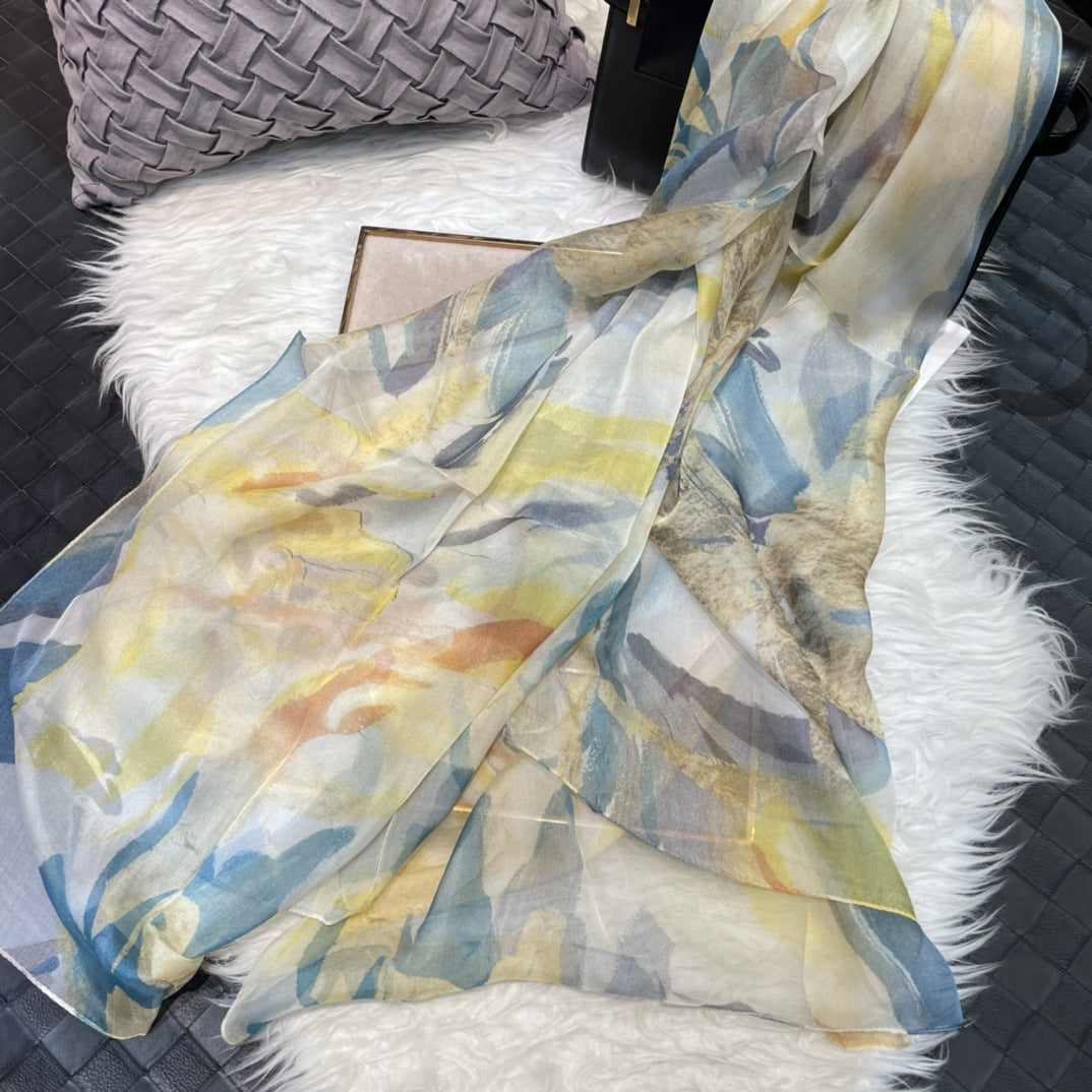 Seidenschal mit digitalem Print – leichte Luftigkeit – Bild 13 | LuxeStyle