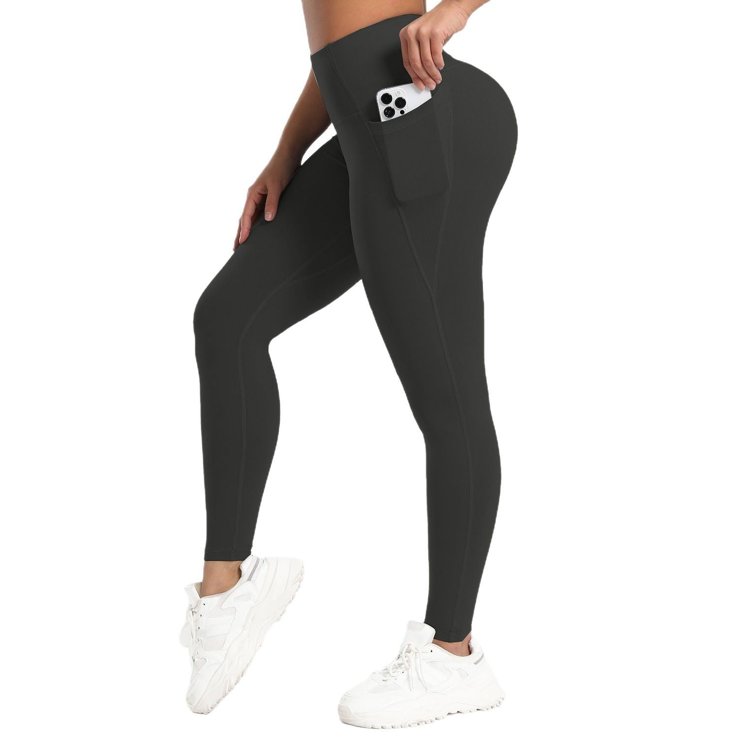 High-Waist Fitness Leggings mit Taschen