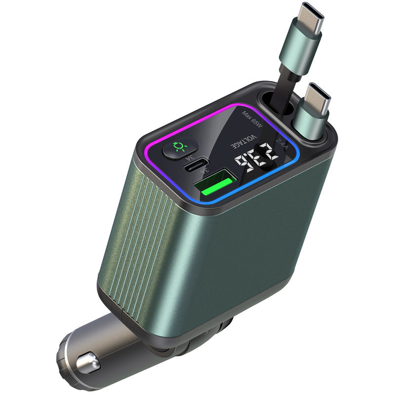 Grünes Auto-Ladegerät 12-24V mit abwickelbarem Kabel – Bild 3 | LuxeStyle