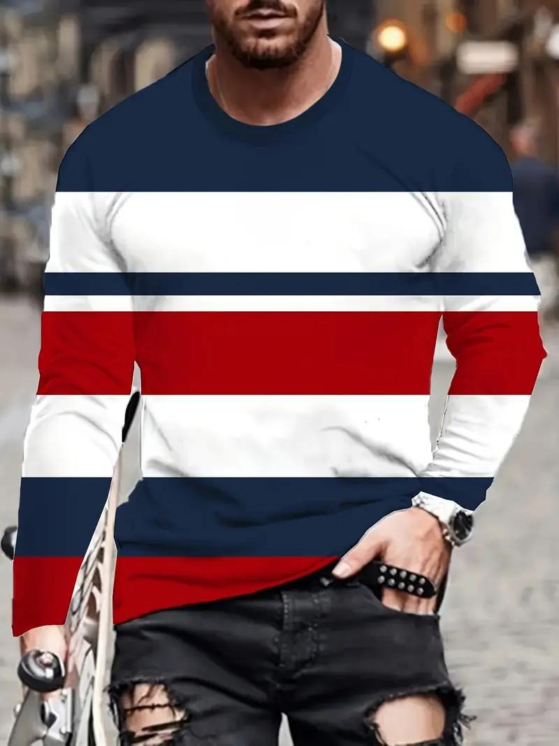 Herren Langarmshirt mit Rundhals und Plaid-Muster