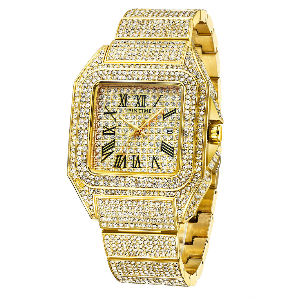 PINTIME Quarzuhr quadratisch mit Strasssteinen – Bild 8 | LuxeStyle