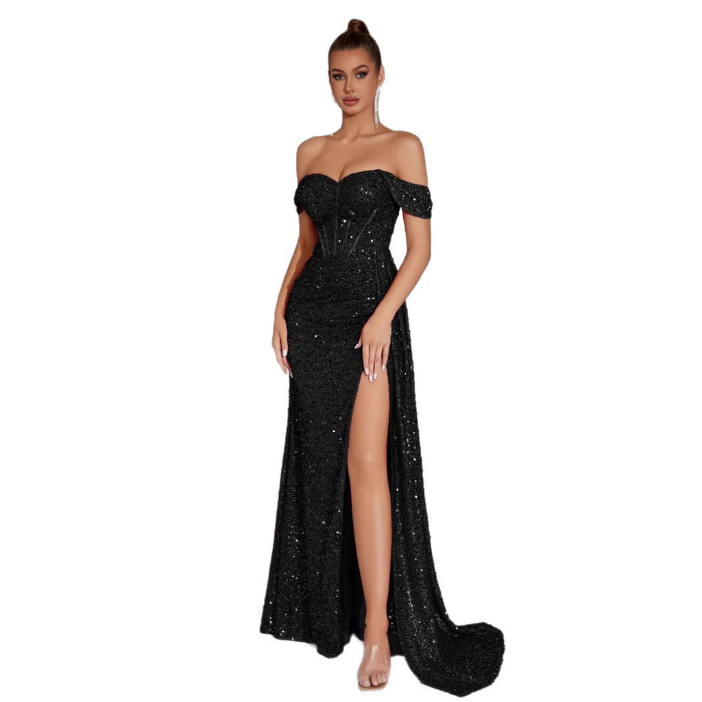 Pailletten Bandeau Bodycon Maxikleid – Bild 13 | LuxeStyle