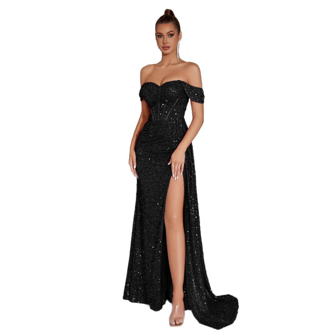 Pailletten Bandeau Bodycon Maxikleid – Bild 13 | LuxeStyle