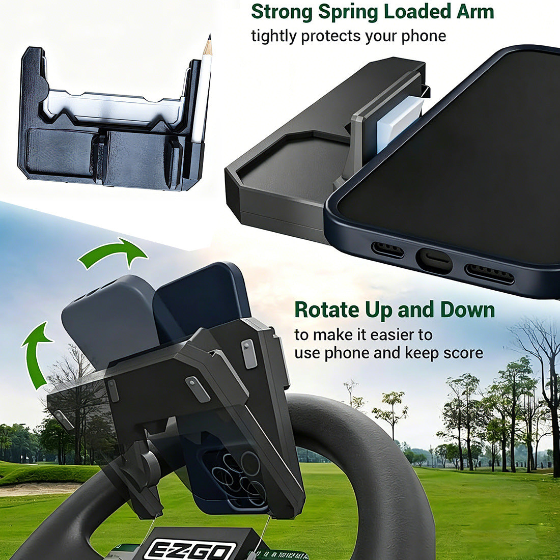 Handgemachter Smartphone-Halter fürs Golf-Cart-Lenkrad – Bild 3 | LuxeStyle
