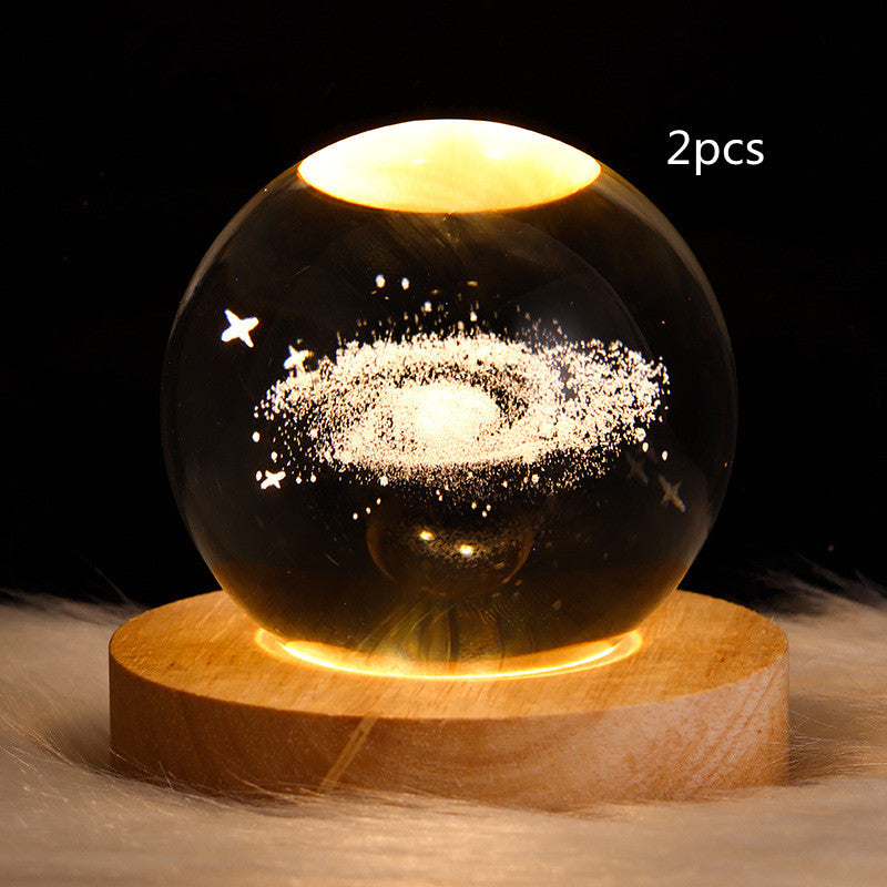 3D Planeten Kristallkugel Nachtlicht