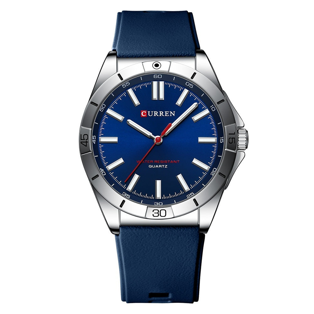 Unisex-Runduhr mit Silikonarmband, wasserdicht