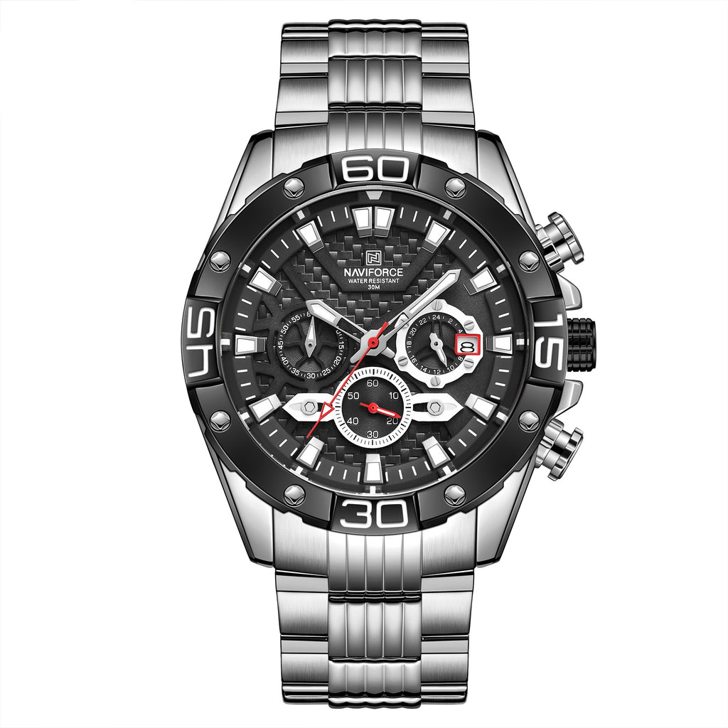Herrenuhr mit Leuchtzeigern und Chronograph – Bild 4 | LuxeStyle