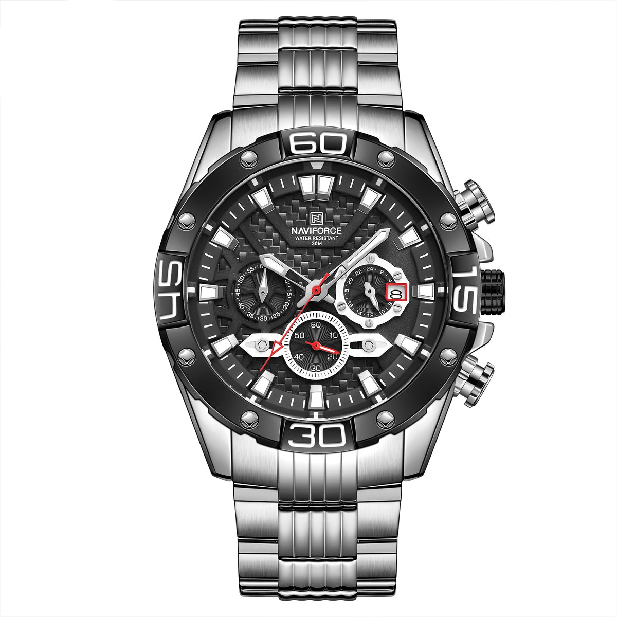 Herrenuhr mit Leuchtzeigern und Chronograph – Bild 4 | LuxeStyle
