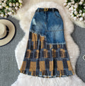 Cooler Ripped Denim-Jupe mit Fransen