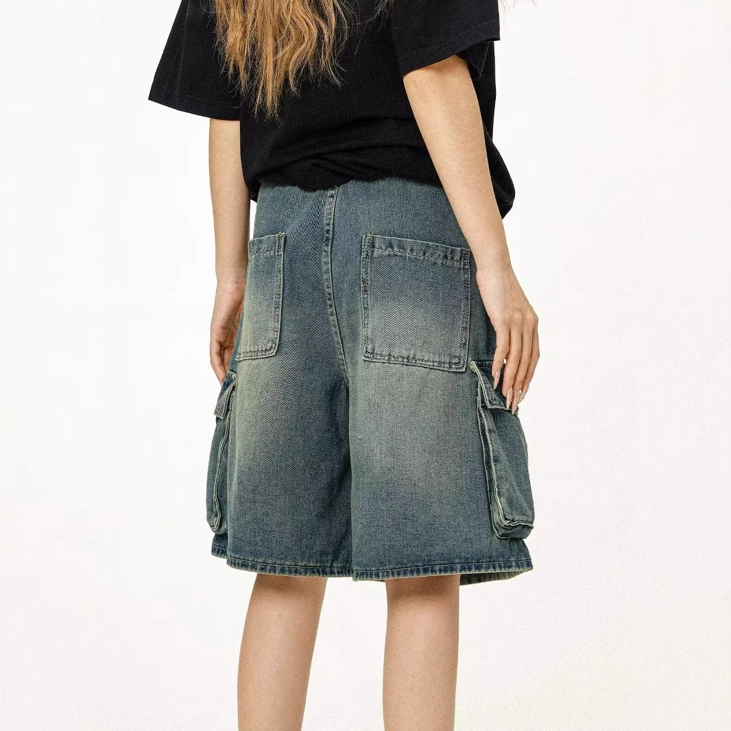 Vintage Loose Fit Denim Shorts für Herren