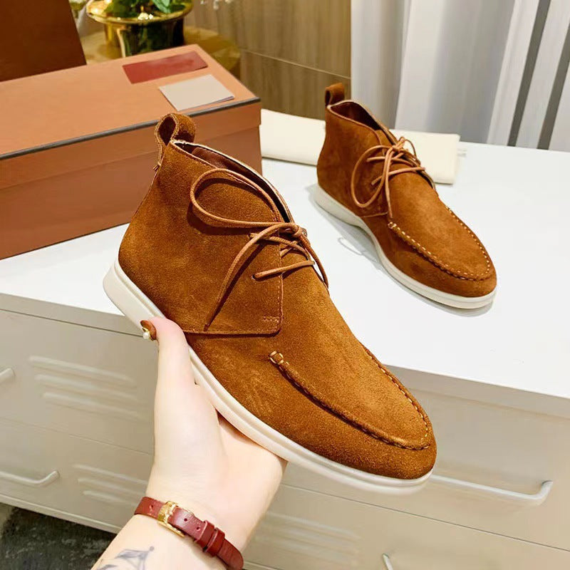 Herren Mid-Top Schnürstiefeletten Mattleder