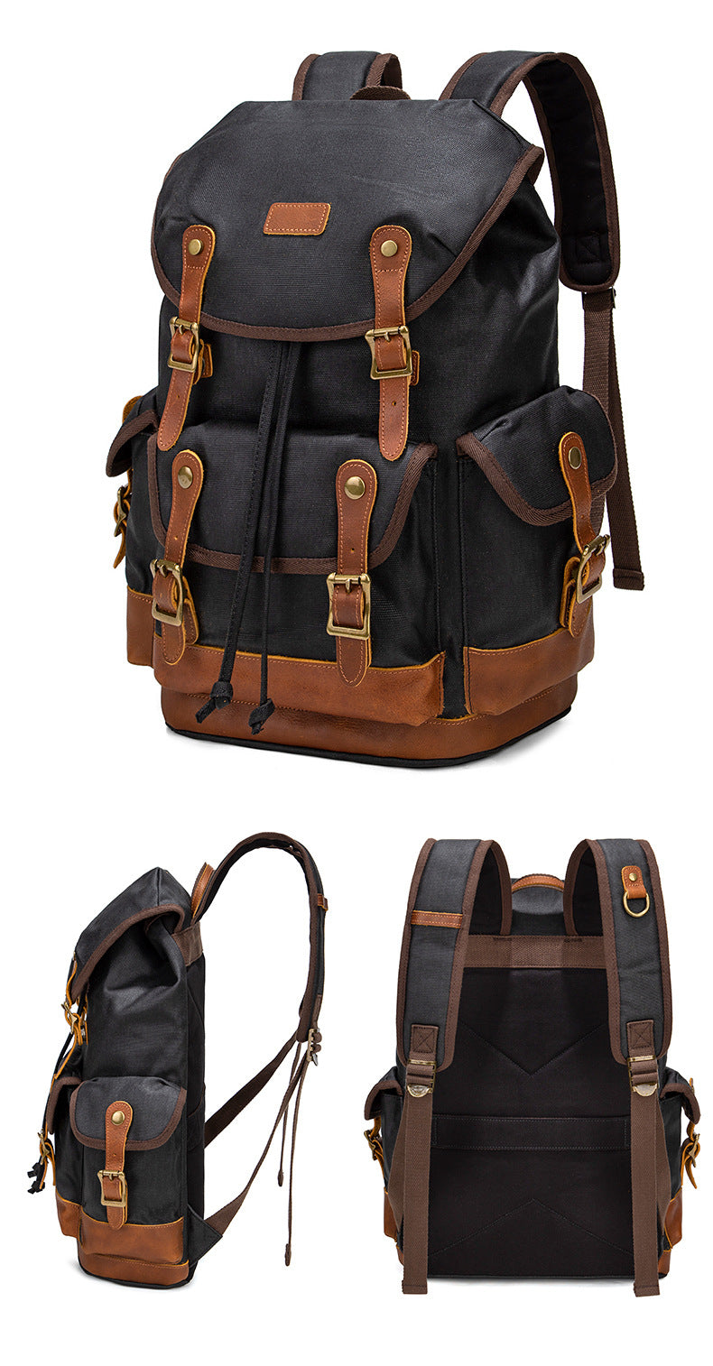 Vintage Canvas Rucksack – wasserdicht, 20-35L