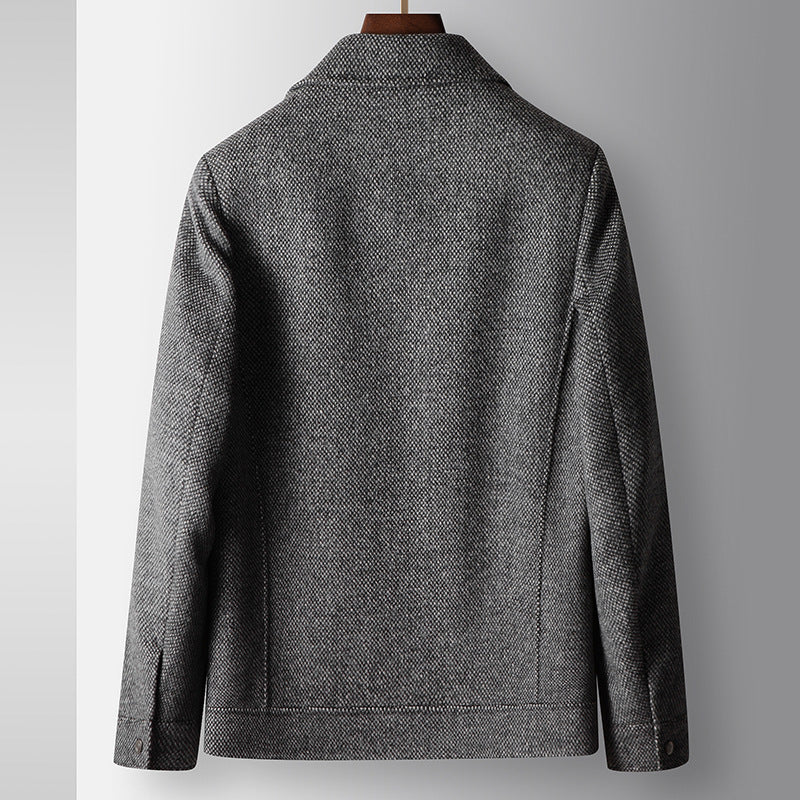 Wolljacke für Herren, grau, Slim-Fit