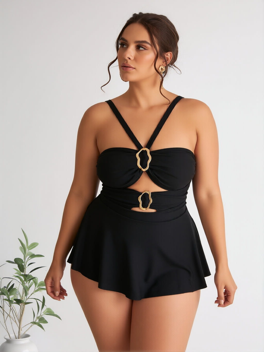 Eleganter High-Neck Tankini mit verstellbaren Trägern