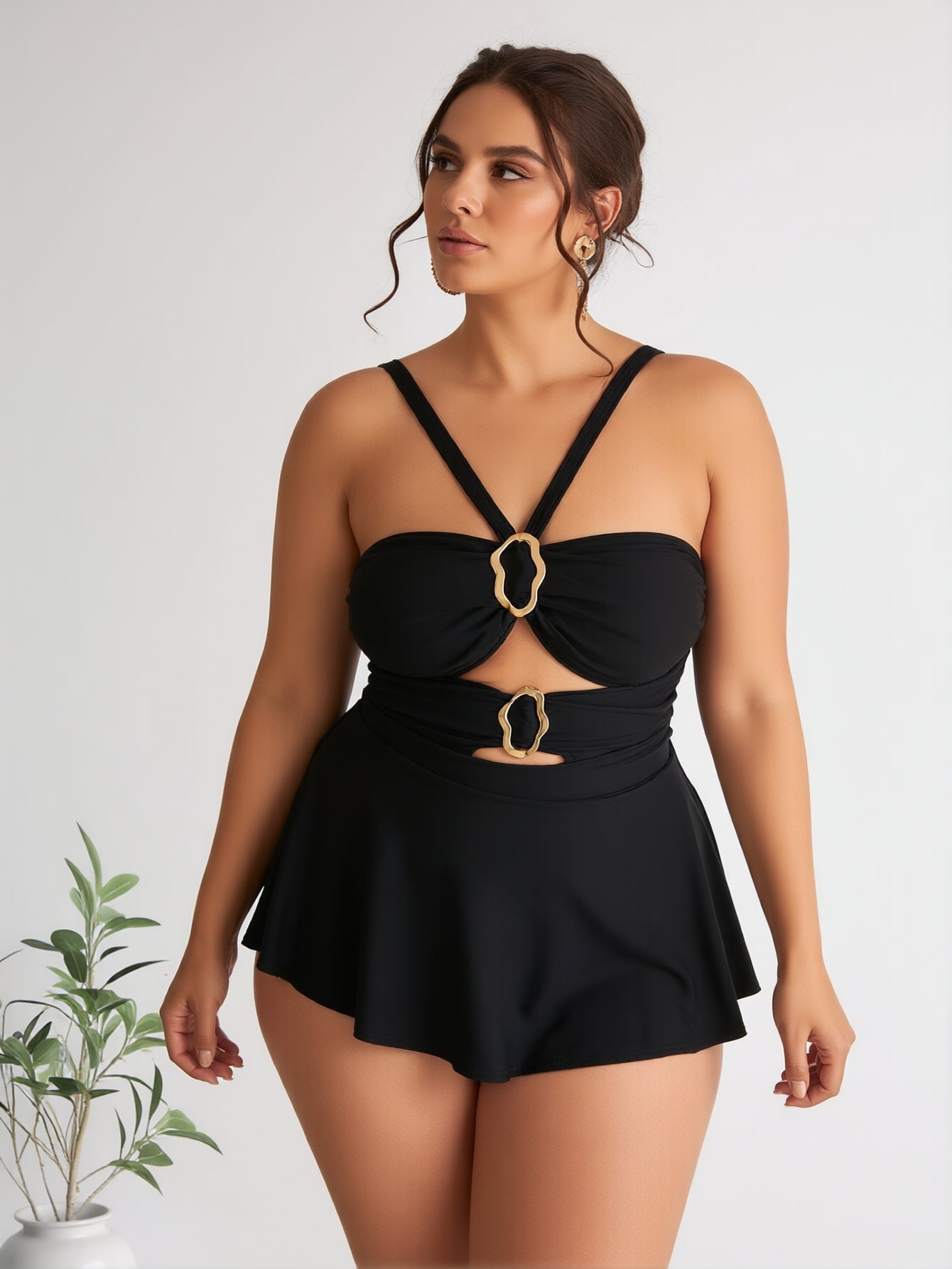 Eleganter High-Neck Tankini mit verstellbaren Trägern