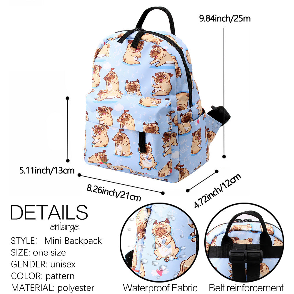 Mini-Rucksack mit verspieltem Welpen-Print | LuxeStyle
