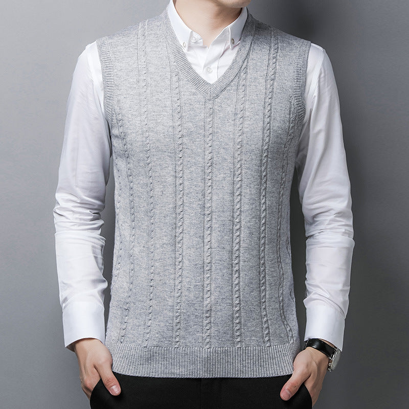 Jacquard-Strickpullover ohne Ärmel – Business Casual – Bild 5 | LuxeStyle