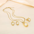 Geometrisches Schmuck-Set aus Titanstahl