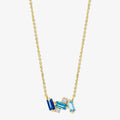 Geometrischer Blauer Diamant-Halsketten-Anhänger