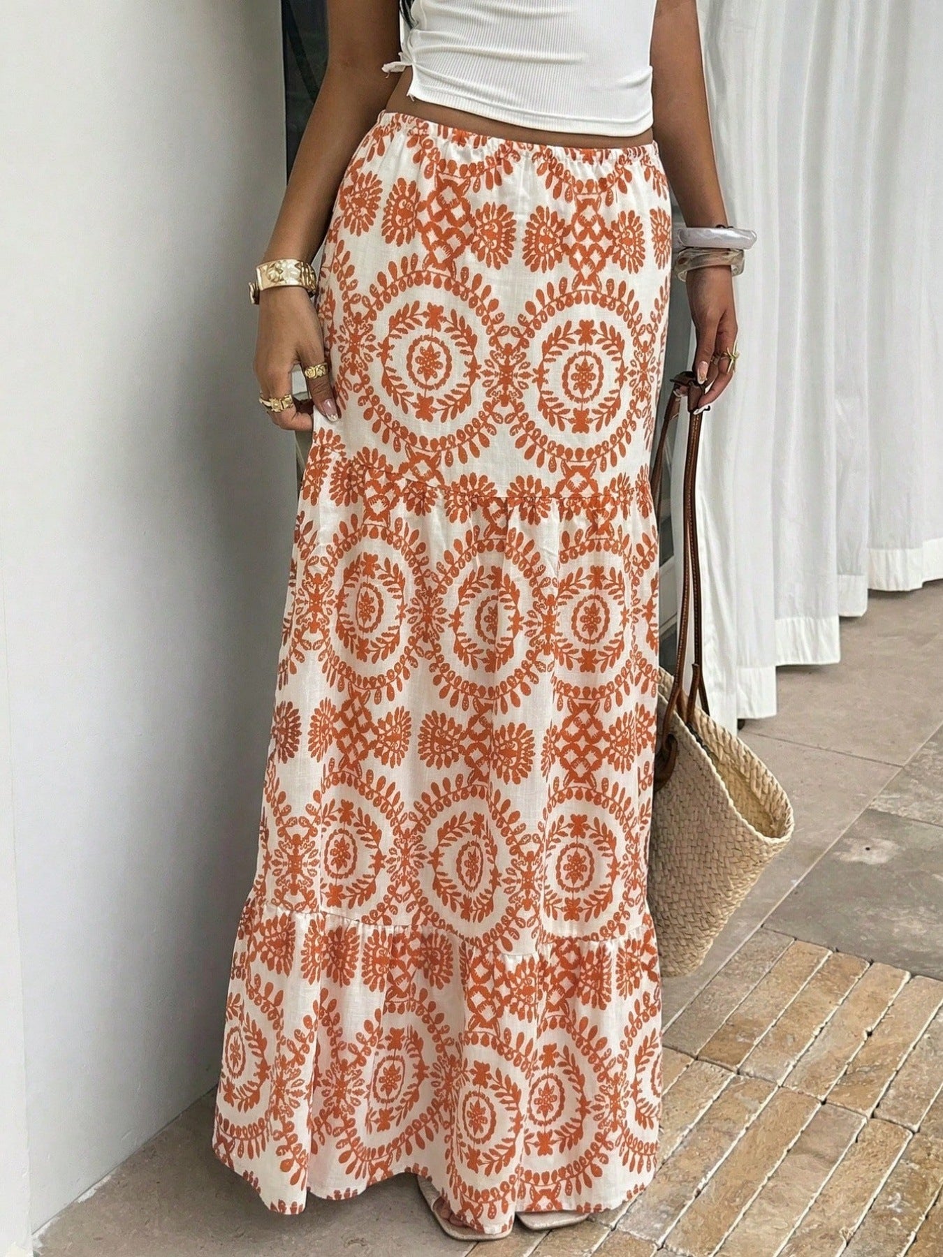 Boho-Maxirock mit Print