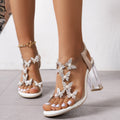 Crystal-Heeled Ultra-High Heel Sandalen