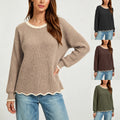 Vielseitiger Rundhals-Strickpullover für Damen