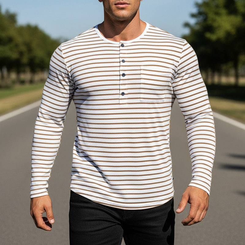 Herren Langarmshirt Gestreift – Bild 5 | LuxeStyle