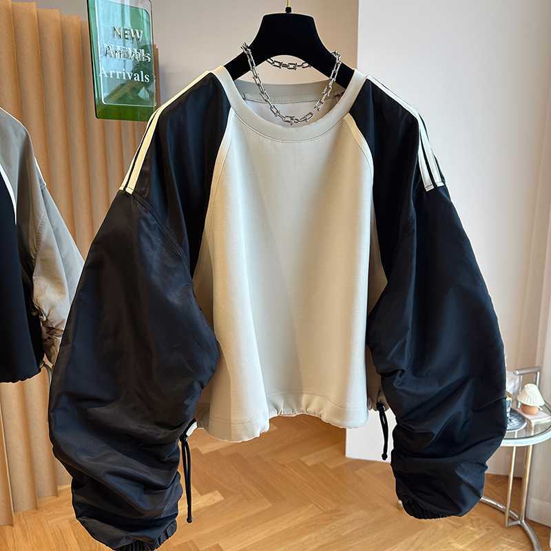 Patchwork Color-Block Raglan-Sweatshirt für Damen