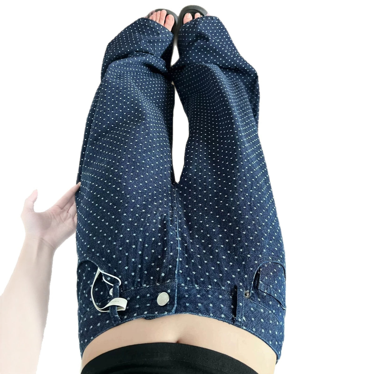 High-Waist Bootcut Jeans mit Polka-Dots – Bild 5 | LuxeStyle