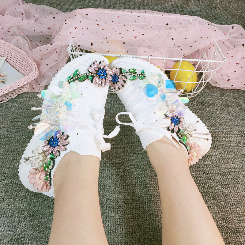 Damen Strick-Sneaker mit Keilabsatz